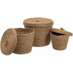 S/3 Cajas Natural Fibra Natural 28 X 28 X 36 Cm