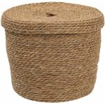 S/3 Cajas Natural Fibra Natural 28 X 28 X 36 Cm