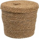 S/3 Cajas Natural Fibra Natural 28 X 28 X 36 Cm