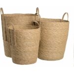 S/3 Cestos Natural Fibra Natural 42 X 42 X 48 Cm