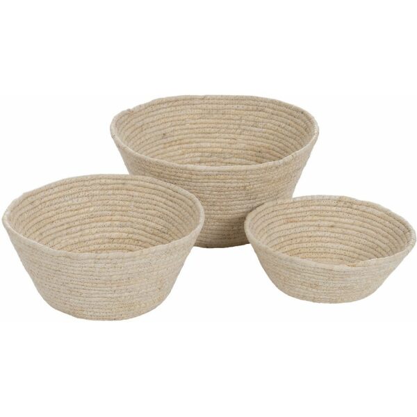 S/3 Cestos Natural Fibra Natural We Care 30 X 30 X 15 Cm