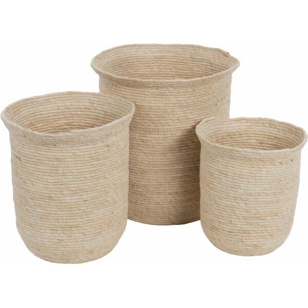 S/3 Cestos Natural Fibra Natural We Care 40 X 40 X 45 Cm