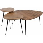 S/3 Mesa Centro Natural Madera-Metal 86 X 81 X 43 Cm