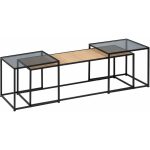 S/3 Mesa Centro Natural-Negro 97,50 X 34 X 35 Cm