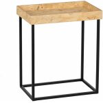 S/3 Mesitas Natural-Negro Dm-Metal Salón 57,50 X 37,50 X 67,