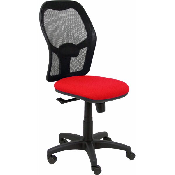 Silla Alocén malla negra asiento bali rojo