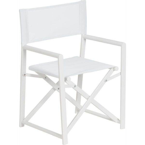 Silla Director Blanco Aluminio-Textileno 56 X 53 X 84 Cm