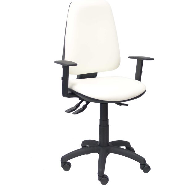 Silla Elche S similpiel blanco brazos regulables