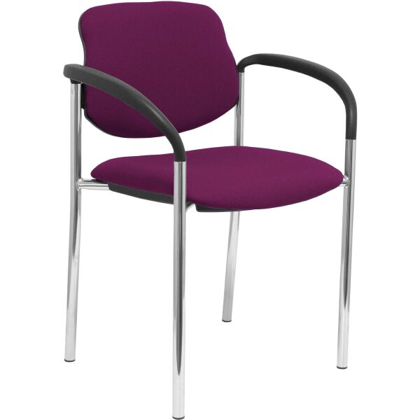 Silla fija Styl bali morado chasis cromo con brazos