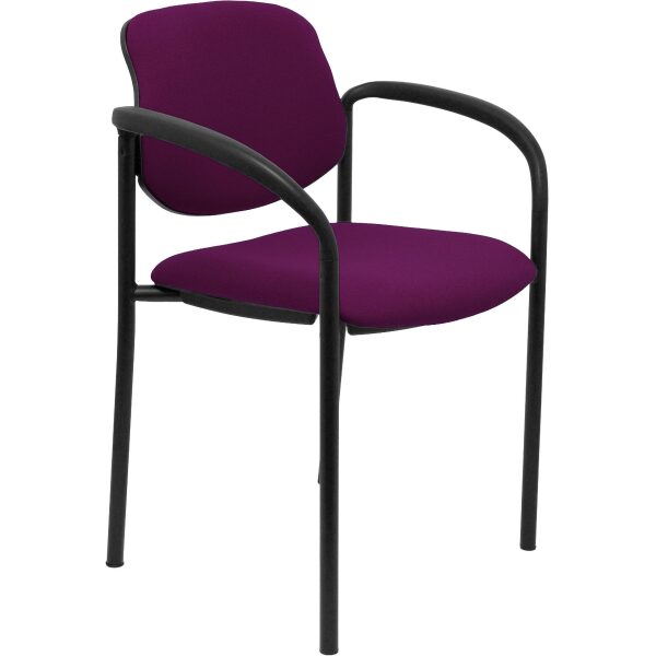 Silla fija Styl bali morado chasis negro con brazos