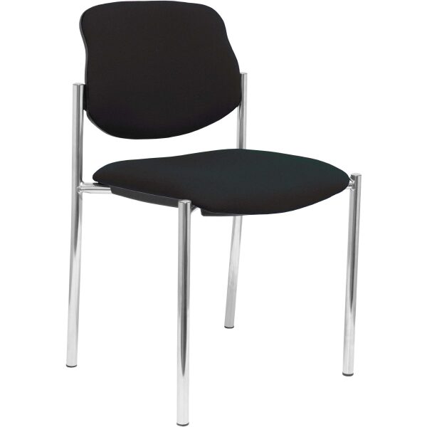 Silla fija Styl bali negro chasis cromo