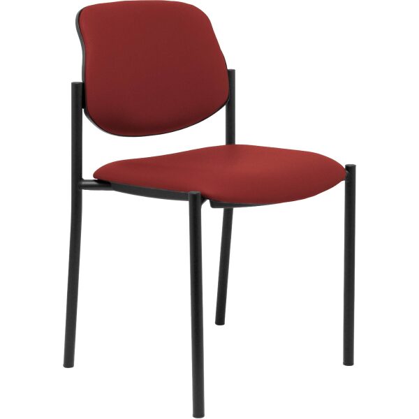 Silla fija Styl similpiel granate chasis negro