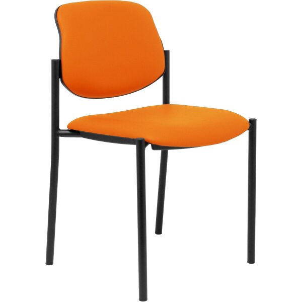 Silla fija Styl similpiel naranja chasis negro