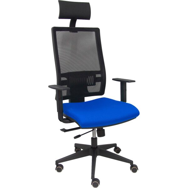 Silla Horna traslack bali azul brazos regulables ruedas parqué y cabecero