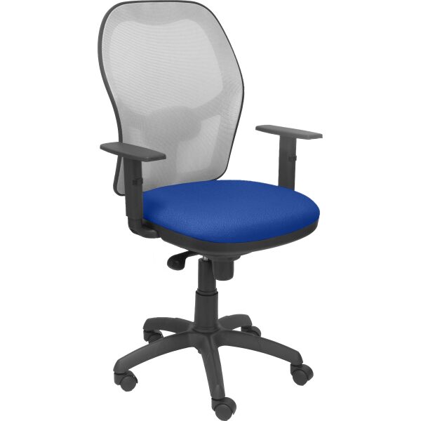 Silla Jorquera malla gris asiento bali azul