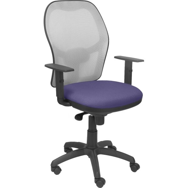 Silla Jorquera malla gris asiento bali azul claro