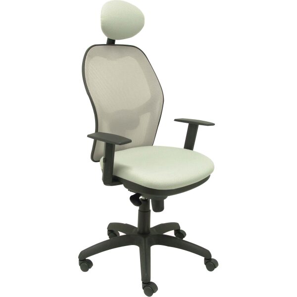 Silla Jorquera malla gris asiento bali gris claro con cabecero fijo