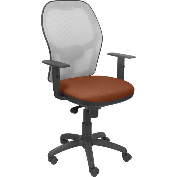 Silla Jorquera malla gris asiento bali marrón