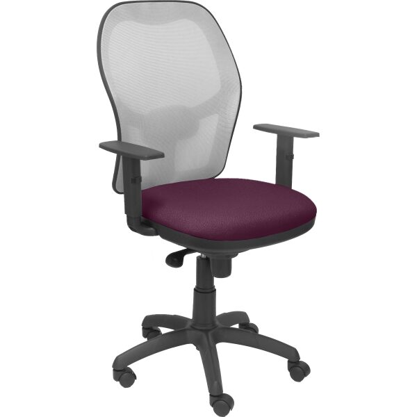 Silla Jorquera malla gris asiento bali morado