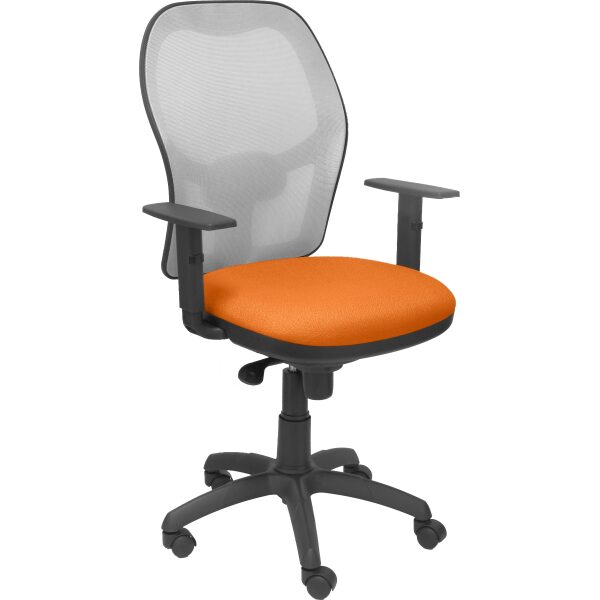 Silla Jorquera malla gris asiento bali naranja