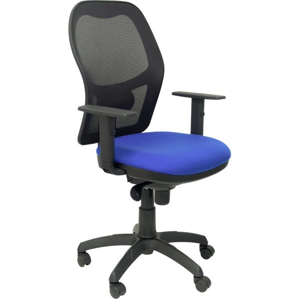 Silla Jorquera malla negra asiento bali azul