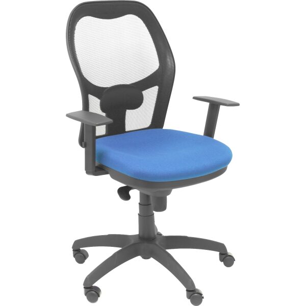 Silla Jorquera malla negra asiento bali azul marino