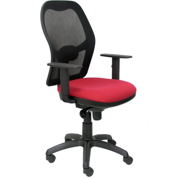 Silla Jorquera malla negra asiento bali granate