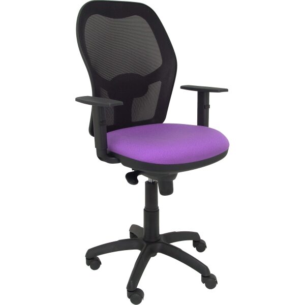 Silla Jorquera malla negra asiento bali lila