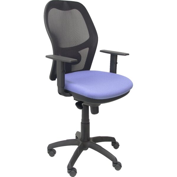 Silla Jorquera malla negro asiento azul claro