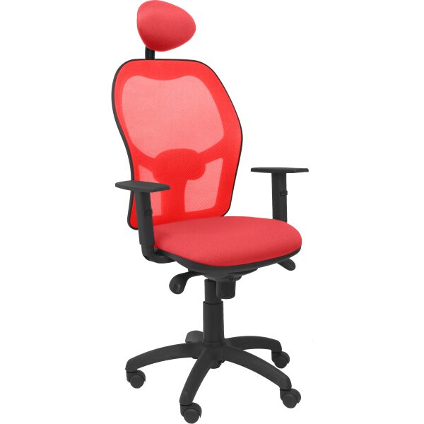 Silla Jorquera malla roja asiento bali rojo con cabecero fijo