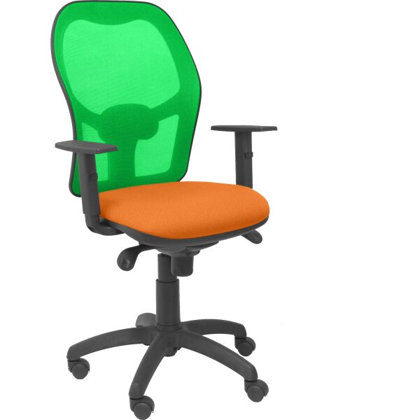 Silla Jorquera malla verde asiento bali naranja