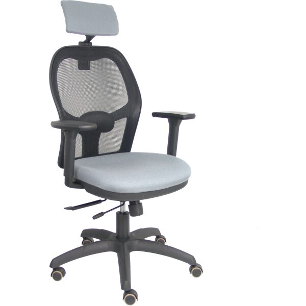 Silla Jorquera traslack malla negra asiento bali gris brazos 3D cabecero regulable