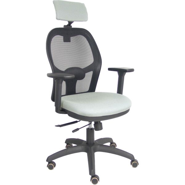 Silla Jorquera traslack malla negra asiento bali gris claro brazos 3D cabecero regulable