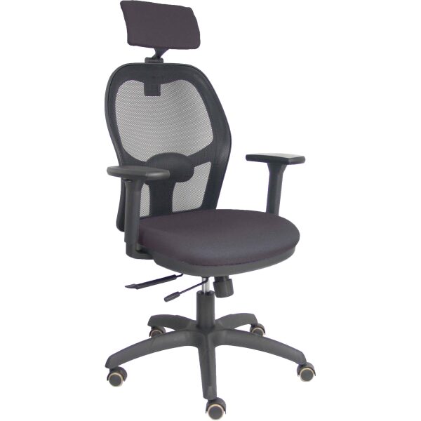 Silla Jorquera traslack malla negra asiento bali gris oscuro brazos 3D cabecero regulable