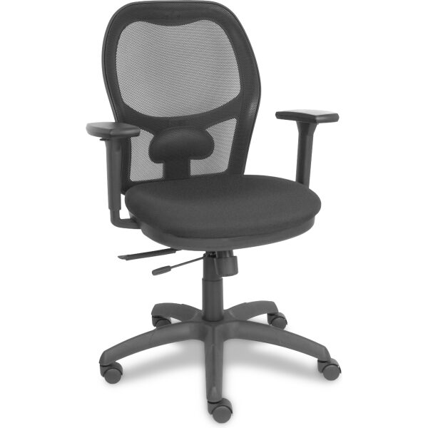 Silla Jorquera traslack malla negra asiento bali negro brazo 3D