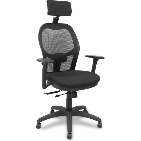 Silla Jorquera traslack malla negra asiento bali negro brazos 3D cabecero regulable