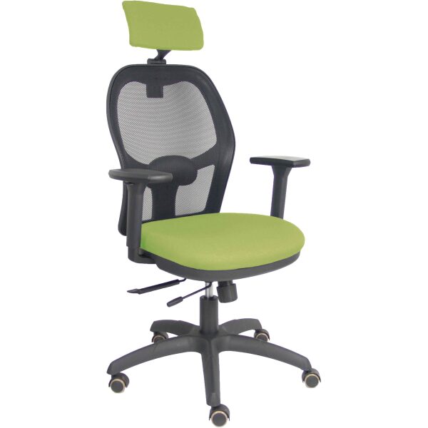 Silla Jorquera traslack malla negra asiento bali verde oliva brazos 3D cabecero regulable