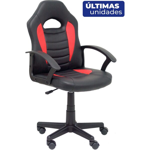 Silla juvenil gaming Mohedas similpiel negro y rojo