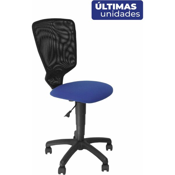 Silla juvenil Júcar respaldo malla negro asiento arán azul