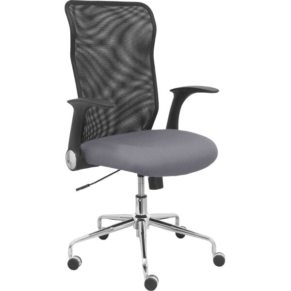 Silla Minaya respaldo malla negro asiento bali gris
