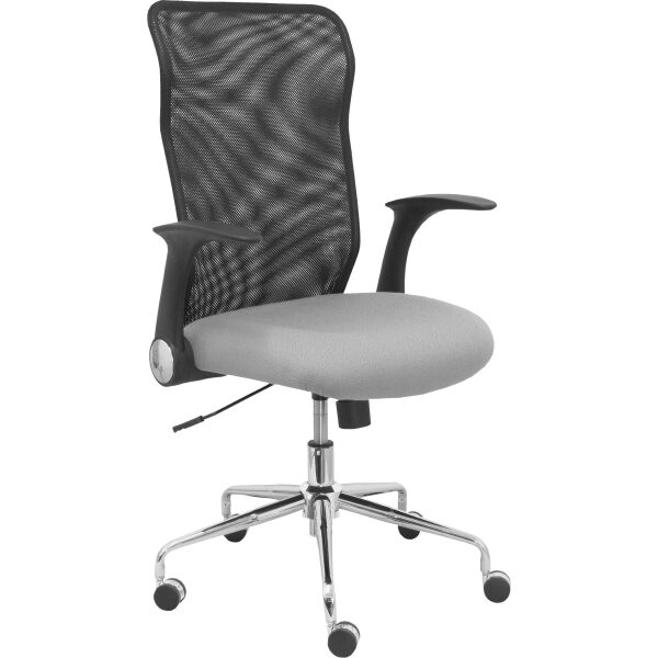 Silla Minaya respaldo malla negro asiento bali gris claro