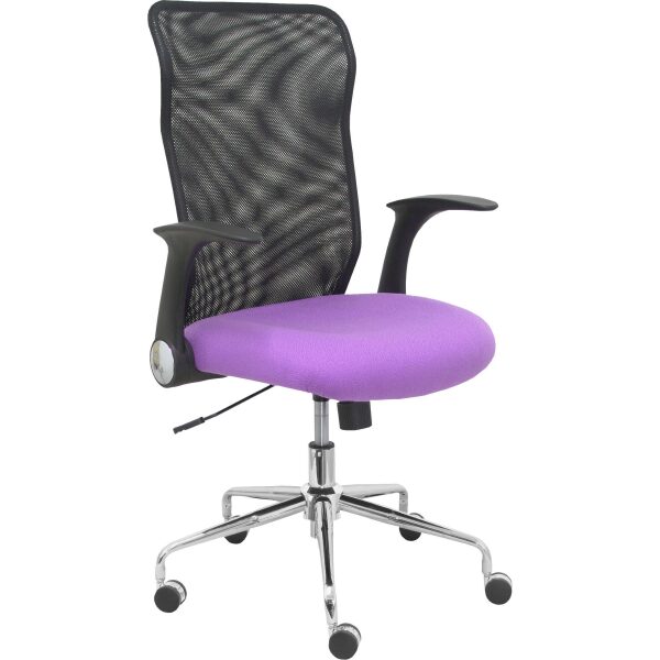 Silla Minaya respaldo malla negro asiento bali lila