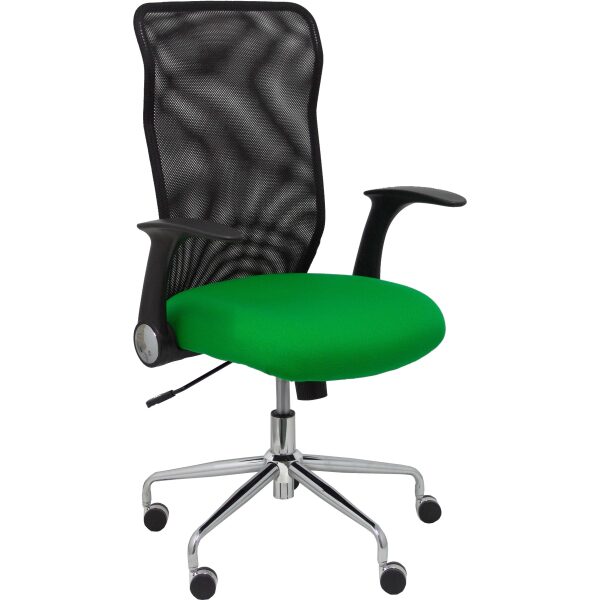 Silla Minaya respaldo malla negro asiento bali verde