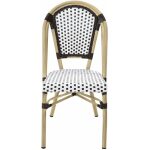 Silla paris apilable aluminio ratan blanco y marron jpg