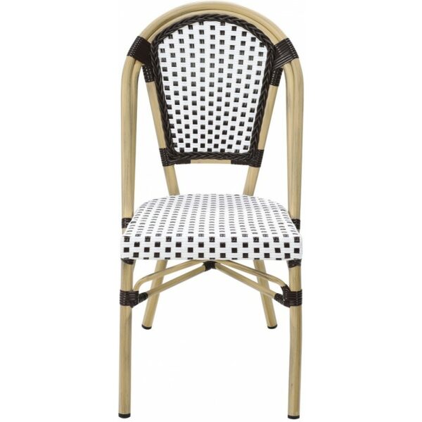 Silla paris apilable aluminio ratan blanco y marron jpg