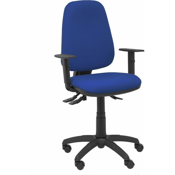 Silla Sierra S bali azul marino con brazos regulables base poliamida negra