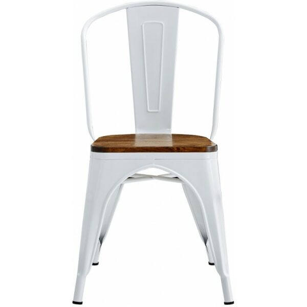 Silla tol ek wood acero blanca asiento madera 1 jpg