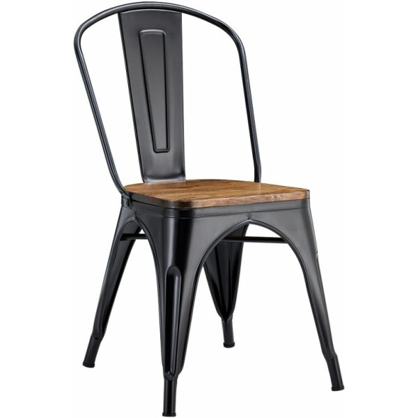 Silla tol ek wood acero negra asiento madera jpg