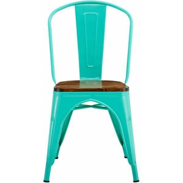 Silla tol ek wood acero verde agua asiento madera 1 jpg