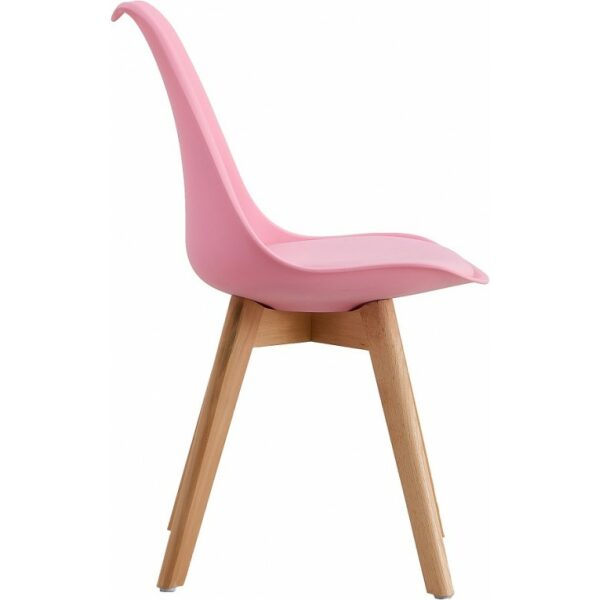 Silla torre 4p su madera polipropileno y cojin rosa 1 jpg